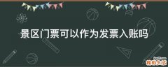 景区门票可以作为发票入账吗
