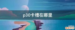 p30卡槽在哪里