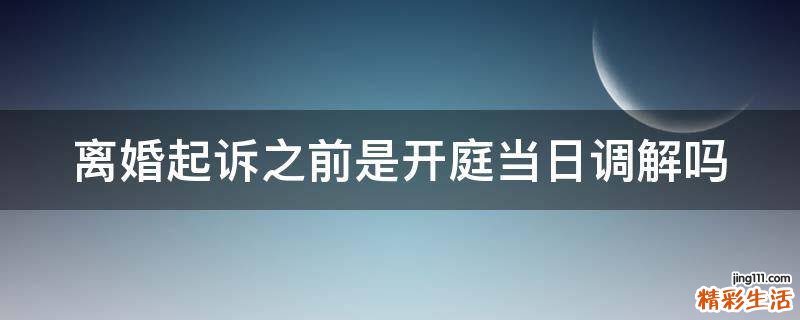 离婚起诉之前是开庭当日调解吗
