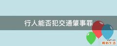 行人能否犯交通肇事罪