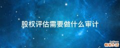 股权评估需要做什么审计