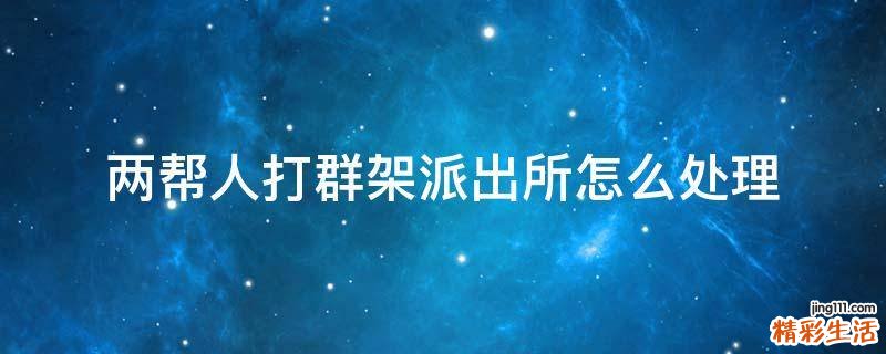 两帮人打群架派出所怎么处理