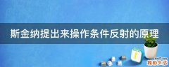 斯金纳提出来操作条件反射的原理