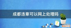 成都违章可以网上处理吗