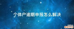 个体户逾期申报怎么解决