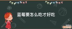 蓝莓要怎么吃才好吃