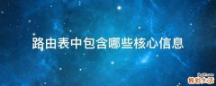 路由表中包含哪些核心信息