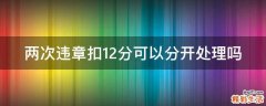 两次违章扣12分可以分开处理吗