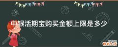 中银活期宝购买金额上限是多少