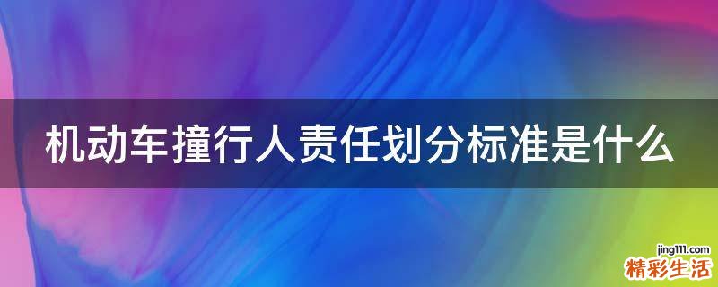 机动车撞行人责任划分标准是什么