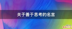 关于善于思考的名言