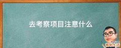 去考察项目注意什么