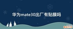 华为mate30出厂有贴膜吗
