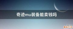 奇迹mu装备能卖钱吗