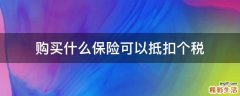 购买什么保险可以抵扣个税