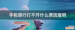 手机银行打不开什么原因查明