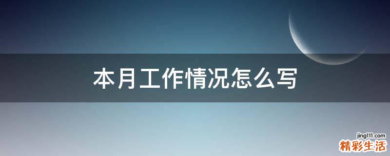 本月工作情况怎么写
