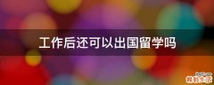 工作后还可以出国留学吗