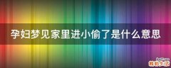 孕妇梦见家里进小偷了是什么意思