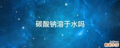 碳酸钠溶于水吗