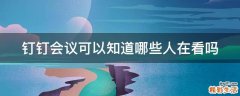 钉钉会议可以知道哪些人在看吗