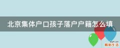 北京集体户口孩子落户户籍怎么填