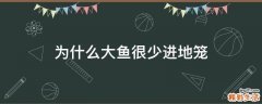 为什么大鱼很少进地笼