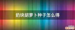 奶块胡萝卜种子怎么得