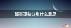鳏寡孤独分别什么意思