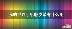 我的世界手机版皮革有什么用