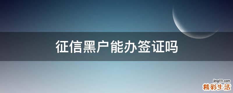 征信黑户能办签证吗