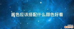 酱色应该搭配什么颜色好看