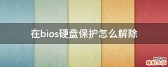 在bios硬盘保护怎么解除