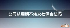 公司试用期不给交社保合法吗
