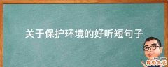 关于保护环境的好听短句子