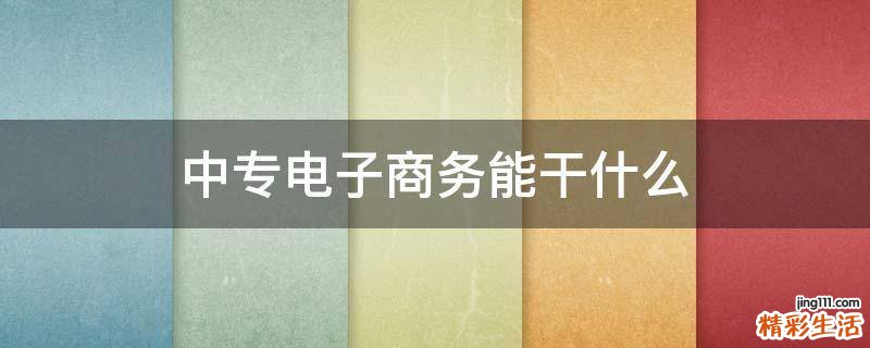 中专电子商务能干什么