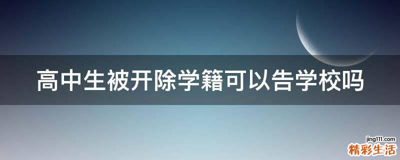 高中生被开除学籍可以告学校吗