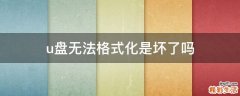 u盘无法格式化是坏了吗