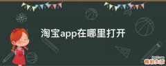 淘宝app在哪里打开