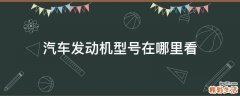 汽车发动机型号在哪里看
