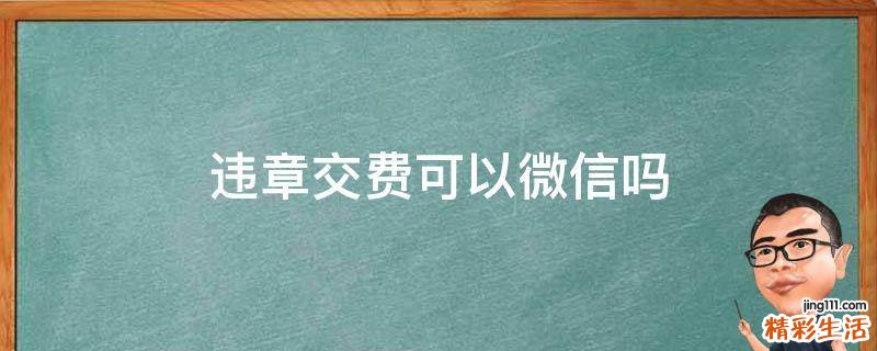 违章交费可以微信吗