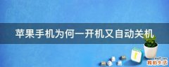 苹果手机为何一开机又自动关机