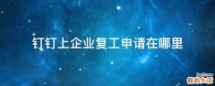 钉钉上企业复工申请在哪里