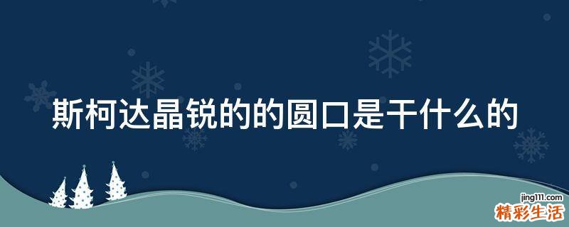 斯柯达晶锐的的圆口是干什么的