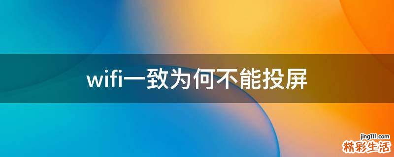 wifi一致为何不能投屏
