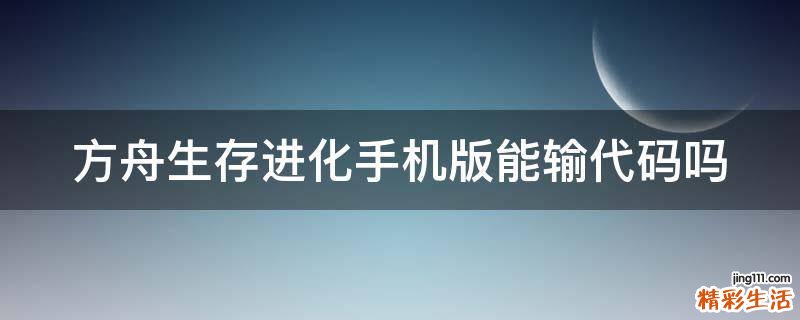 方舟生存进化手机版能输代码吗