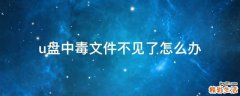 u盘中毒文件不见了怎么办