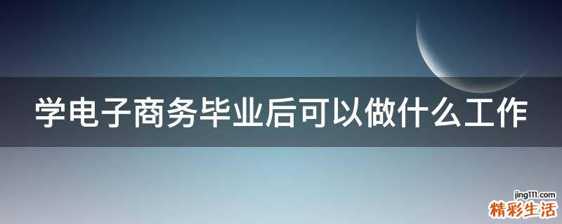 学电子商务毕业后可以做什么工作