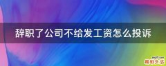 辞职了公司不给发工资怎么投诉