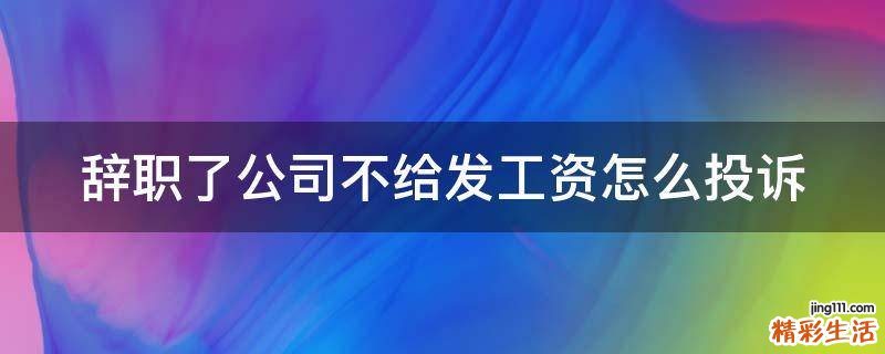 辞职了公司不给发工资怎么投诉